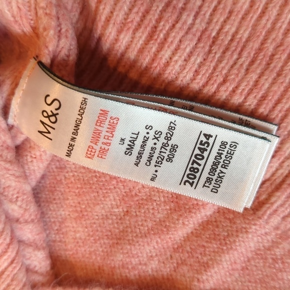 M&S Marks & Spencer Collection Pullover Knitted Jumper Sweater US XS Dusky Rose - Picture 8 of 12